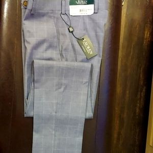 Ralph Lauren Pants (suit separates) size 12R/26 waist, light blue w white check